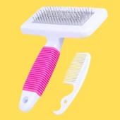 BUFFER® Kedi Köpek Telli Küçük Boy Tüy Bakım Seti Evcil Hayvan Tarama Fırçası - 4