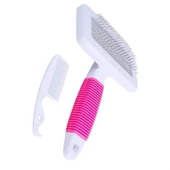 BUFFER® Kedi Köpek Telli Küçük Boy Tüy Bakım Seti Evcil Hayvan Tarama Fırçası - 2