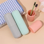 BUFFER® Seyahat Tipi Plastik Diş Fırçası Gözlük Kalem Fırça Erzak Saklama Kabı Düzenleme Kalemlik - 7