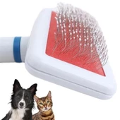 BUFFER® Paslanmaz Evcil Hayvan Kedi Köpek Tüy Tarama Toplama Fırçası Kolay Temizlenir Bakım Aleti - 6