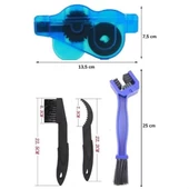 BUFFER® Bisiklet Zincir Dişlisi Koruyucu Pas Sökücü Temizleme Fırçası Aparatı Bakım Seti 4 Parça - 5