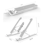 BUFFER® Ayarlanabilir Plastik Dizüstü Destek Tabanı Katlanabilir Taşınabilir Laptop Sehpası Yükselti - 7