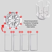 BUFFER® Tabak Bardak Kase Standı Bulaşık Kurutma Tutucu Mutfak Düzenleyici Organizatör - 4