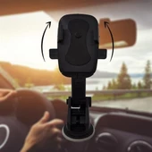 BUFFER® 360 Derece Dönen Torpido Üstü Uzunluk Ayarlamalı Vantuzlu Teleskopik Araç Telefon Tutucu - 4
