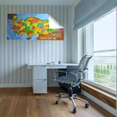 BUFFER® Renkli Türkiye Haritası Manyetik Yapıştırıcı Gerektirmeyen Duvar Stickerı 118 CM * 56 CM - 3