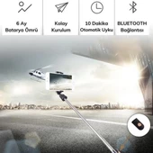 BUFFER® Sabitlenebilir Cep Telefon Tutucu  Ayarlanabilir Taşınabilir 3 Ayaklı Tripod Selfie Çubuğu - 3