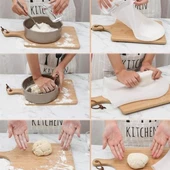 BUFFER® Orta Hamur Torbası Silikon Şeffaf Hamur Yoğurma Torbası Ekmek Makarna Mantı  Hamuru Kolay Yo thumbnail 6