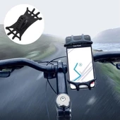 BUFFER® Universal Bisiklet Motosiklet Çocuk Arabası Silikon 360 Derece Telefon Tutucu Tüm Modellerle - 3