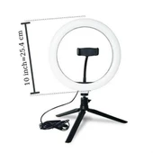 BUFFER® 10inç 26cm Youtube Instagram Tiktok Selfie  Stüdyo Video Fotoğraf Ring Light  Tripod Led Hal - 10