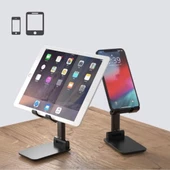 BUFFER® Siyah Aynalı Cep Telefonu Sabitleyici Stand Katlanabilir Ayarlanabilir Telefon Standı - 1
