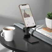 BUFFER® Siyah Aynalı Cep Telefonu Sabitleyici Stand Katlanabilir Ayarlanabilir Telefon Standı - 8