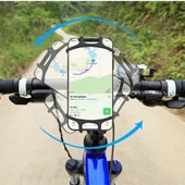 BUFFER® Universal Bisiklet Motosiklet Çocuk Arabası Silikon 360 Derece Telefon Tutucu Tüm Modellerle - 2