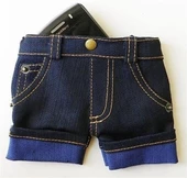 BUFFER® Jean Short Telefon Kılıfı ve Cüzdan - 7