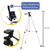 BUFFER® Taşıma Çantalı 130 cm Profesyonel Alüminyum Kamera Tripodu - 8