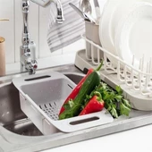 BUFFER® Uzayıp Kısalabilen Ayarlanabilir Plastik Lavabo Mutfak Süzgeci - 1