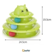 BUFFER® Tower Of Tracks Eğlenceli Üç Katlı Kedi Oyuncağı Seti Kedi Oyunu - 3