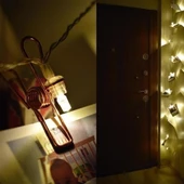 BUFFER® Bakır Renkli Led Işıklı Fotoğraf Asma Işık Süsleme Mandalları - 2