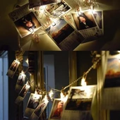 BUFFER® Bakır Renkli Led Işıklı Fotoğraf Asma Işık Süsleme Mandalları - 6
