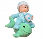 BUFFER® Decotown Hediyelik Sevimli Mavi Bebek Biblo Polyester Süs Eşyası - 3