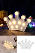 BUFFER® 3D Dekoratif Pilli Kraliçe Tacı Model Led Masa ve Gece Lambası - 5