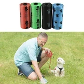 BUFFER® 4lü Evcil Hayvanlar Için Pati Desenli Kedi Köpek Kaka Poşeti Torbası - 1