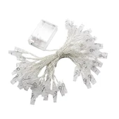 BUFFER® 3 Metre 20li Led Işıklı Dekoratif Fotoğraf Askılığı Mandalları - 2
