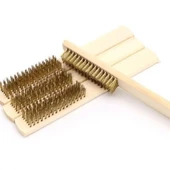 BUFFER® Metal Telli Fırça Ahşap Saplı Pas Kir Sökme Temizleme Fırçası thumbnail 8