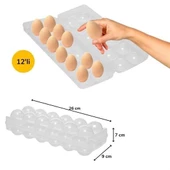 BUFFER® 12li Şeffaf Kapaklı Kilitli Yumurta Saklama Kabı Kutusu Aparatı - 3