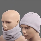 BUFFER® Beyaz Renki Çok Fonksiyonlu Unisex Polar Bere Boyunluk Saç Bandı - 1