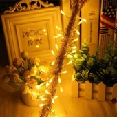 BUFFER® 10 Metre 100 Ledli 8 Fonksiyonlu Dekoratif Lambader Sarı Lamba - 1