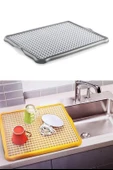 Pratik Lavabo Tezgah Üstü Bulaşık Kurutmalığı Süzmatik 22x40 cm - 9
