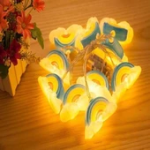 BUFFER® Dekoratif Şirin Gökkuşağı Pilli İp Şerit Led Işık Gece Lambası - 4