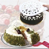 BUFFER® Dekoratif Desenli Pasta Süsleme Şablonu ve Pasta Taşıma Aleti - 2