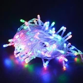 BUFFER® 10 Metre 100 Ledli 8 Fonksiyonlu Karışık Renkli RGB Led Lamba - 4