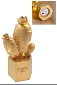 BUFFER® Led Işıklı Sevimli Kaktüs Dekoratif Masa Lambası Mini Biblo Gece Lambası Gold - 7