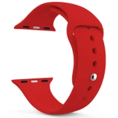 Apple Watch Series SE 44 MM Silikon Kordon Kırmızı - 1