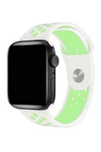 Apple Watch Series 5 38 MM Fileli Kordon Beyaz-Yeşil thumbnail 2
