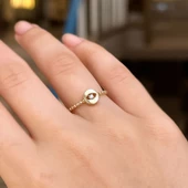 14 Ayar Altın Taşlı Göz Yüzük thumbnail 3