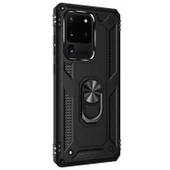 Samsung Galaxy S20 Ultra Yüzüklü Tank Kılıf Siyah - 1