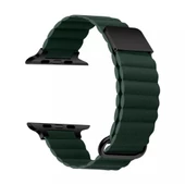 Apple Watch Uyumlu 2 3 4 5 6 7 8 Ultra Seri 42 / 44 / 45 / 49 MM Uyumlu Manyetik Baklalı Deri Kayış Kordon - 11