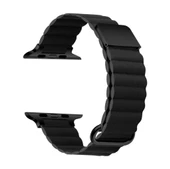 Apple Watch Uyumlu 2 3 4 5 6 7 8 Ultra Seri 42 / 44 / 45 / 49 MM Uyumlu Manyetik Baklalı Deri Kayış Kordon - 10
