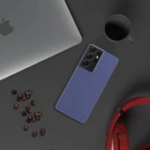 Samsung Galaxy S21 Ultra İnce Mat Silikon Kılıf Lacivert thumbnail 3