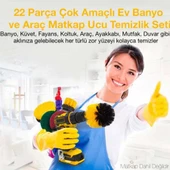Polham 22 Parça Koltuk, Duvar, Küvet Detaylı Temizlik İçin Matkap Fırçaları,Çok Amaçlı Temizlik Seti - 2
