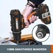 Worx Wx108 20Volt/2.0Ah. Li-İon Çift Akülü Profesyonel Şarjlı Matkap - 11