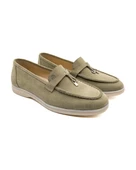 Meya Kadın Açık Yeşil Hakiki Süet Deri Loafer Ayakkabı thumbnail 2