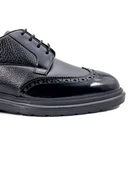 Armoni Siyah Açma Hakiki Deri Siyah Rugan Deri Günlük Klasik Erkek Ayakkabı - 5