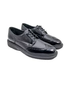 Armoni Siyah Açma Hakiki Deri Siyah Rugan Deri Günlük Klasik Erkek Ayakkabı - 2