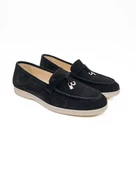 Meya Kadın Siyah Hakiki Süet Deri Loafer Ayakkabı thumbnail 2