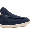 Allegro Lacivert Hakiki Süet Deri Erkek Loafer Ayakkabı - 5