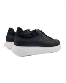 T-Racer Siyah Hakiki Deri Beyaz Taban Erkek Sneaker - 4